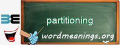 WordMeaning blackboard for partitioning